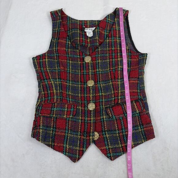 Rampage Plaid Tweed Vest & Skirt Size Medium Vintage Preppy Benefits Charity - Picture 15 of 16